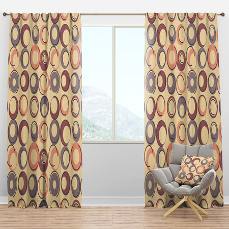 Retro Geometric Pattern - Mid-Century Modern Curtain Panels