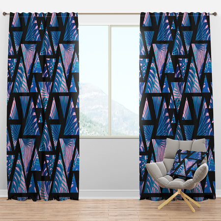 Retro Floral Pattern XIV - Mid-Century Modern Curtain Panels