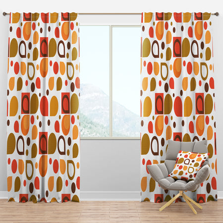 Abstract Retro Geometric I - Mid-Century Modern Curtain Panels