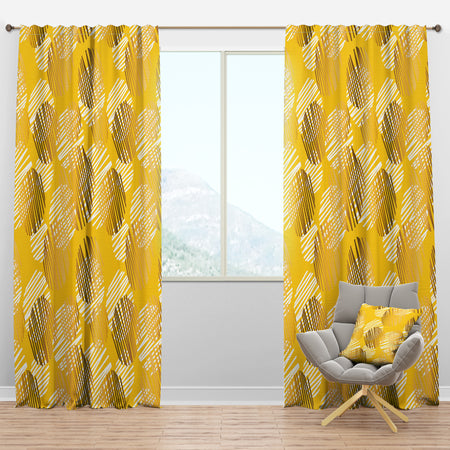 Abstract Retro Geometric III - Mid-Century Modern Curtain Panels