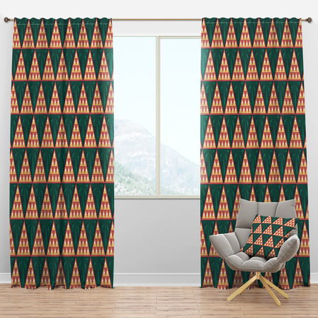 Abstract Geometric Retro II - Mid-Century Modern Curtain Panels