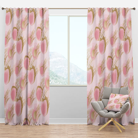 Abstract Flower Design IX - Mid-Century Modern Curtain Panels