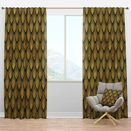 Art Deco Seal pattern - Mid-Century Modern Curtain Panels