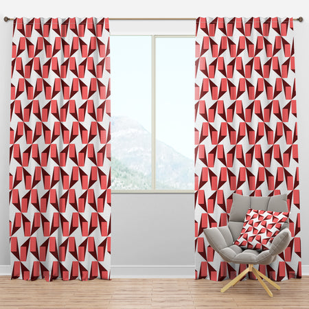 Retro Geometrical Abstract Minimal Pattern XIII - Mid-Century Modern Curtain Panels