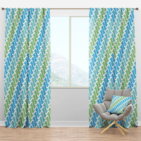 Abstract Design Retro Pattern II - Mid-Century Modern Curtain Panels