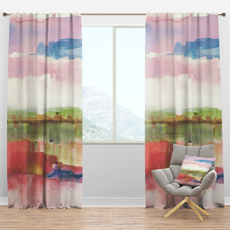 Influence of Line and Color Gold Bright - Shabby Chic Curtain Panels