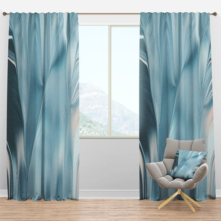 Blue Modern Water I - Modern Curtain Panels