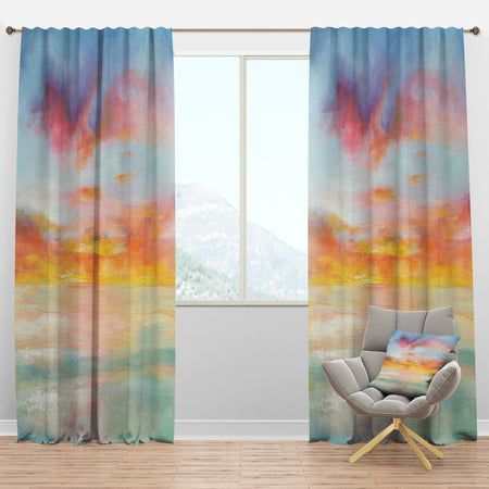 Pastel Pink And Blue Clouds - Traditional Curtain Panels