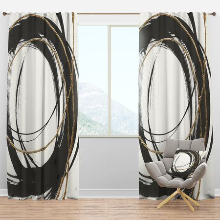 Gold Glamour Circle III - Posh & Luxe Curtain Panels