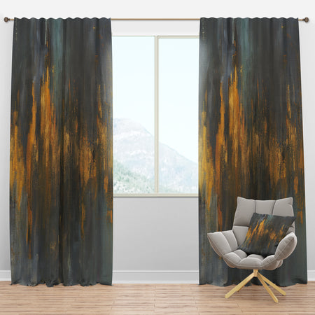 Black and Gold Glam Abstract - Modern & Contemporary Curtain Panels