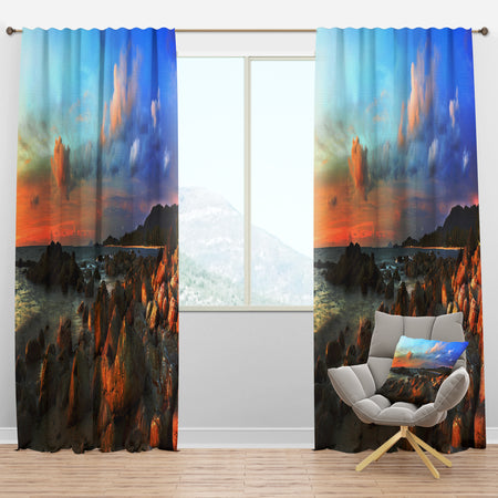 Colorful Tropical Sunset - Photography Curtain Panels