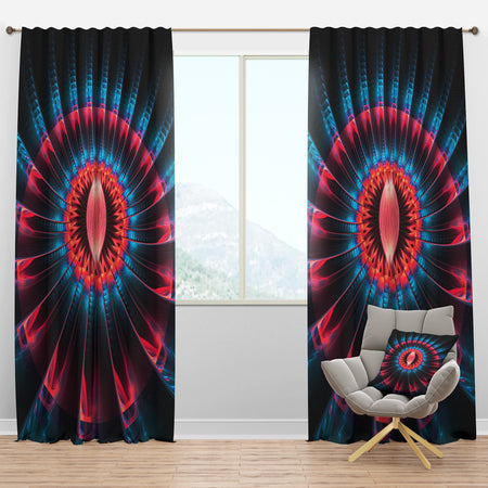 Abstract Colorful Fractal Flower - Floral Curtain Panels