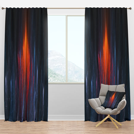 Fractal Fire in Light Blue - Contemporary Curtain Panels