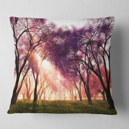 Cherry Blossoms Japan Garden - Landscape Printed Throw Pillow