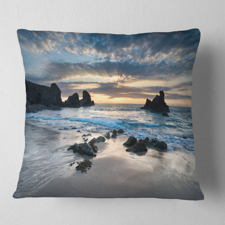 Beautiful Porthcothan Bay - Seashore Throw Pillow