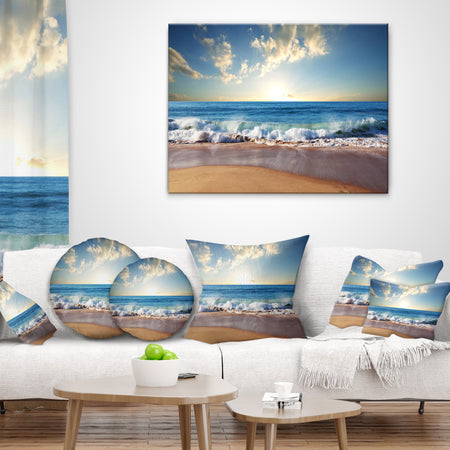 Sea Sunset - Seascape Photography Throw Pillow