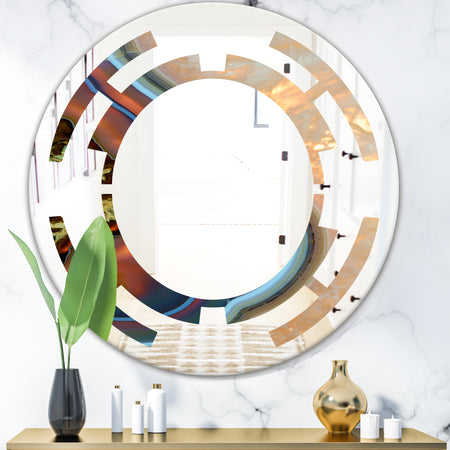 Abstract Mineral Texture - Modern Round or Oval Wall Mirror - Space