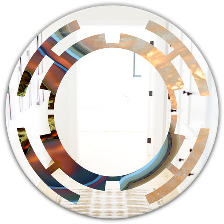 Abstract Mineral Texture - Modern Round or Oval Wall Mirror - Space
