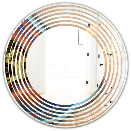 Abstract Mineral Texture - Modern Round or Oval Wall Mirror - Wave