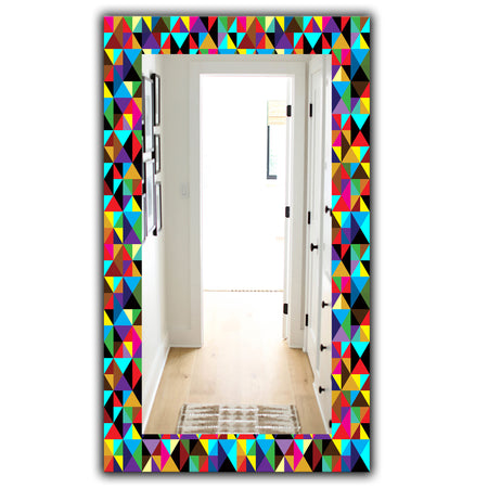 Triangular Colourfields 1 - Modern Mirror - Frameless Wall Mirror
