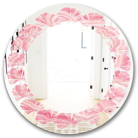 Quartz texture - Modern Round or Oval Wall Mirror - Leaves