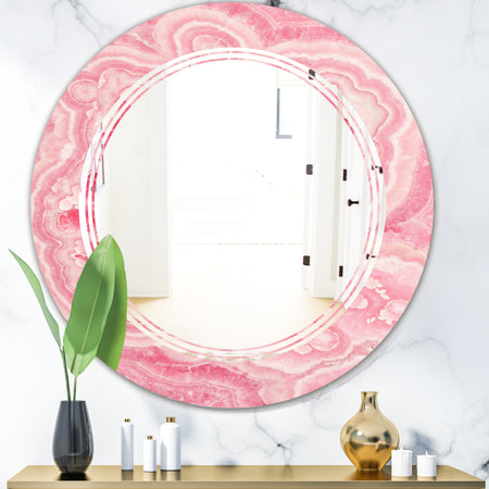 Quartz texture - Modern Round or Oval Wall Mirror - Triple C