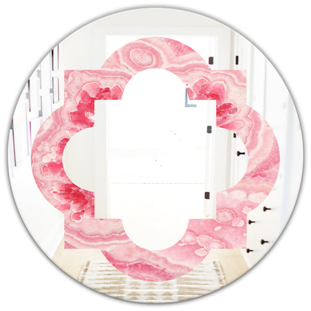 Quartz texture - Modern Round or Oval Wall Mirror - Quatrefoil
