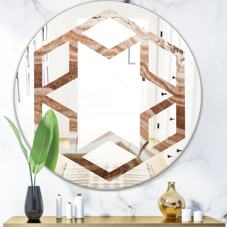 Crystals minerals and stones - Modern Round or Oval Wall Mirror - Hexagon Star