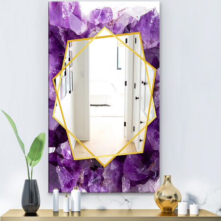 Purple Amethyst - Modern Mirror - Frameless Contemporary Wall Mirror