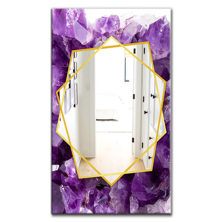 Purple Amethyst - Modern Mirror - Frameless Contemporary Wall Mirror