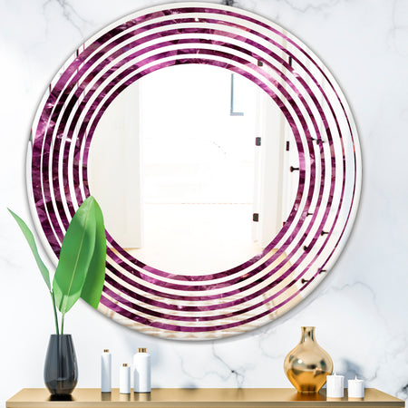 Purple Gems - Modern Round or Oval Wall Mirror - Wave
