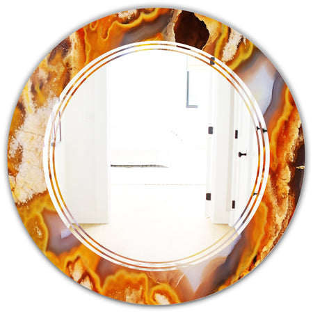 Fire With Rrystals - Modern Round or Oval Wall Mirror - Triple C