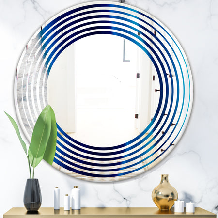 Crystal Stones - Modern Round or Oval Wall Mirror - Wave