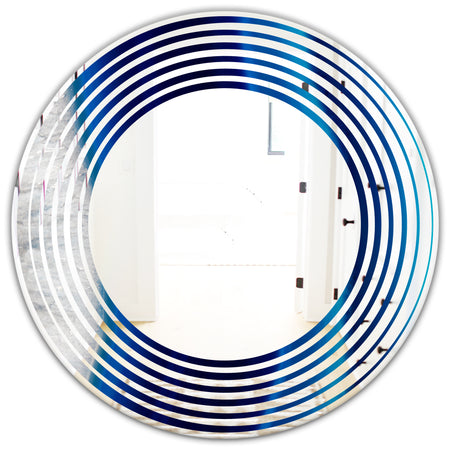 Crystal Stones - Modern Round or Oval Wall Mirror - Wave