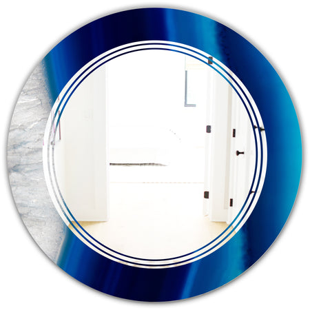 Crystal Stones - Modern Round or Oval Wall Mirror - Triple C