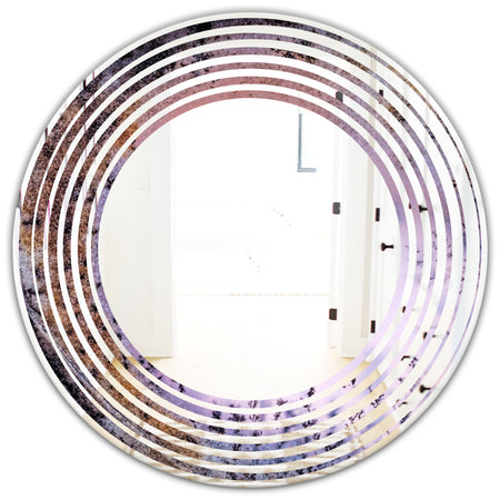 Crystal Dendrite macro - Modern Round or Oval Wall Mirror - Wave