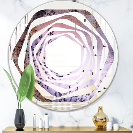 Crystal Dendrite macro - Modern Round or Oval Wall Mirror - Whirl