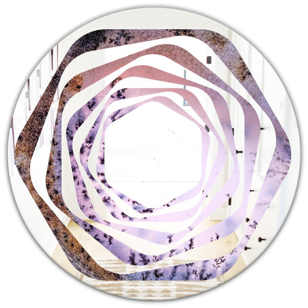 Crystal Dendrite macro - Modern Round or Oval Wall Mirror - Whirl