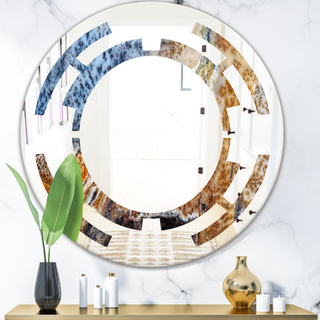 China Moss Agate - Modern Round or Oval Wall Mirror - Space