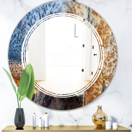 China Moss Agate - Modern Round or Oval Wall Mirror - Triple C