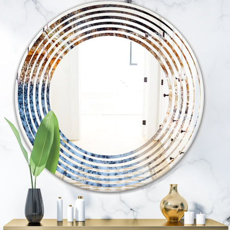 Close Up - Modern Round or Oval Wall Mirror - Wave