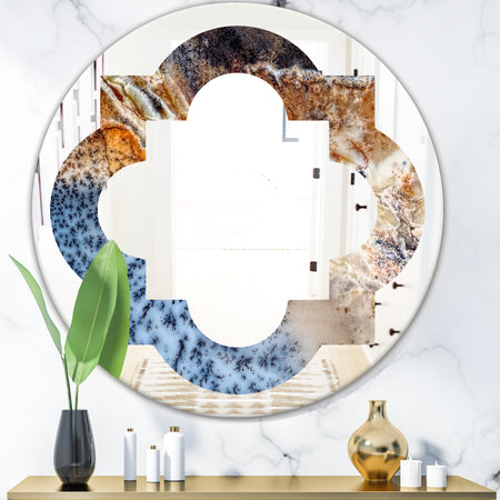 Close Up - Modern Round or Oval Wall Mirror - Quatrefoil
