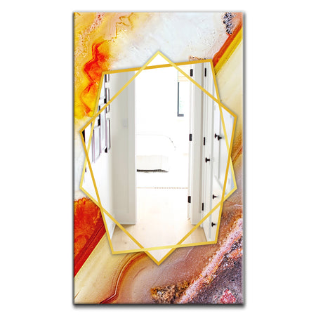 Colors Of The Sun Agate - Modern Mirror - Frameless Contemporary Wall Mirror