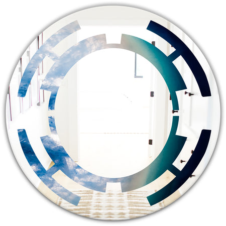 Agate beautiful colorful slices and texture - Modern Round or Oval Wall Mirror - Space