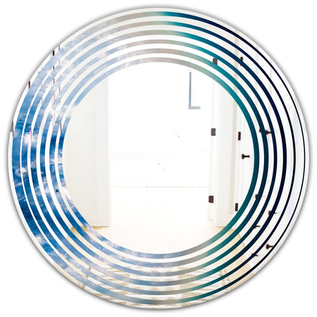 Agate beautiful colorful slices and texture - Modern Round or Oval Wall Mirror - Wave
