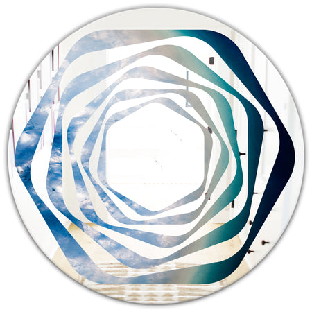 Agate beautiful colorful slices and texture - Modern Round or Oval Wall Mirror - Whirl