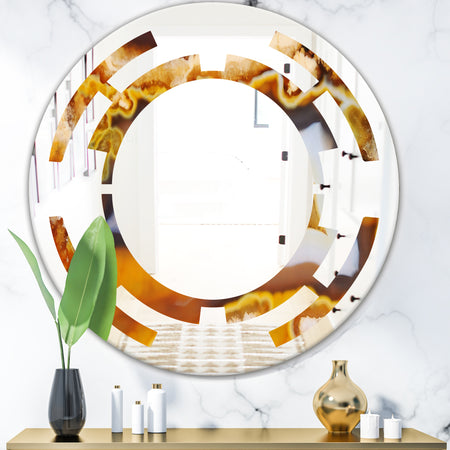 Natural brown agate - Modern Round or Oval Wall Mirror - Space