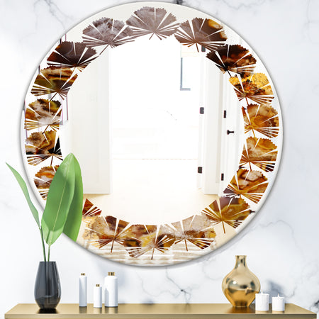 Sand Close Up - Modern Round or Oval Wall Mirror - Leaves