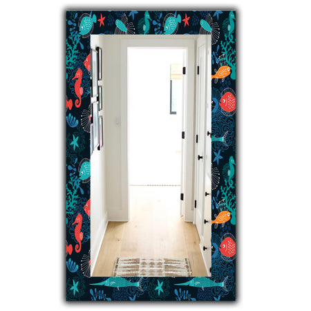 Costal Creatures 2 - Traditional Mirror - Frameless Vanity Mirror