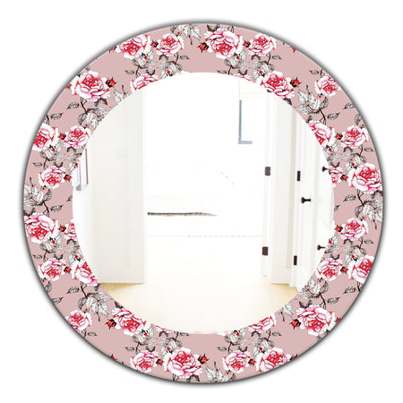 Pink Blossom 5 - Traditional Mirror - Oval or Round Wall Mirror